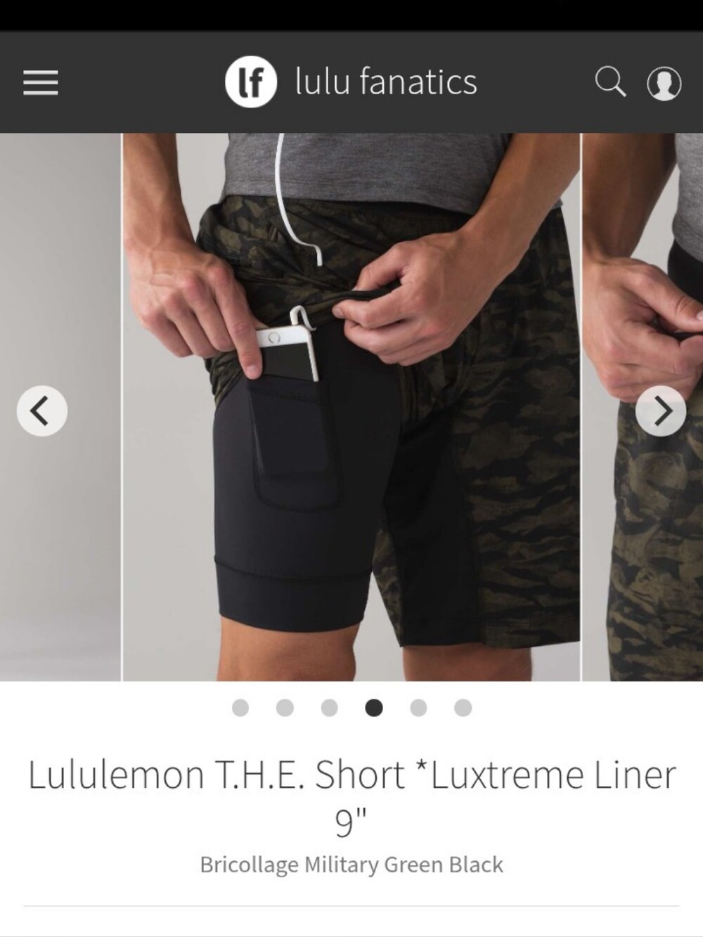 🌁 EUC: LULULEMON; MENS T.H.E SHORT, *LUXTREME LINER, 9", B. M. GRN & BLK/MED